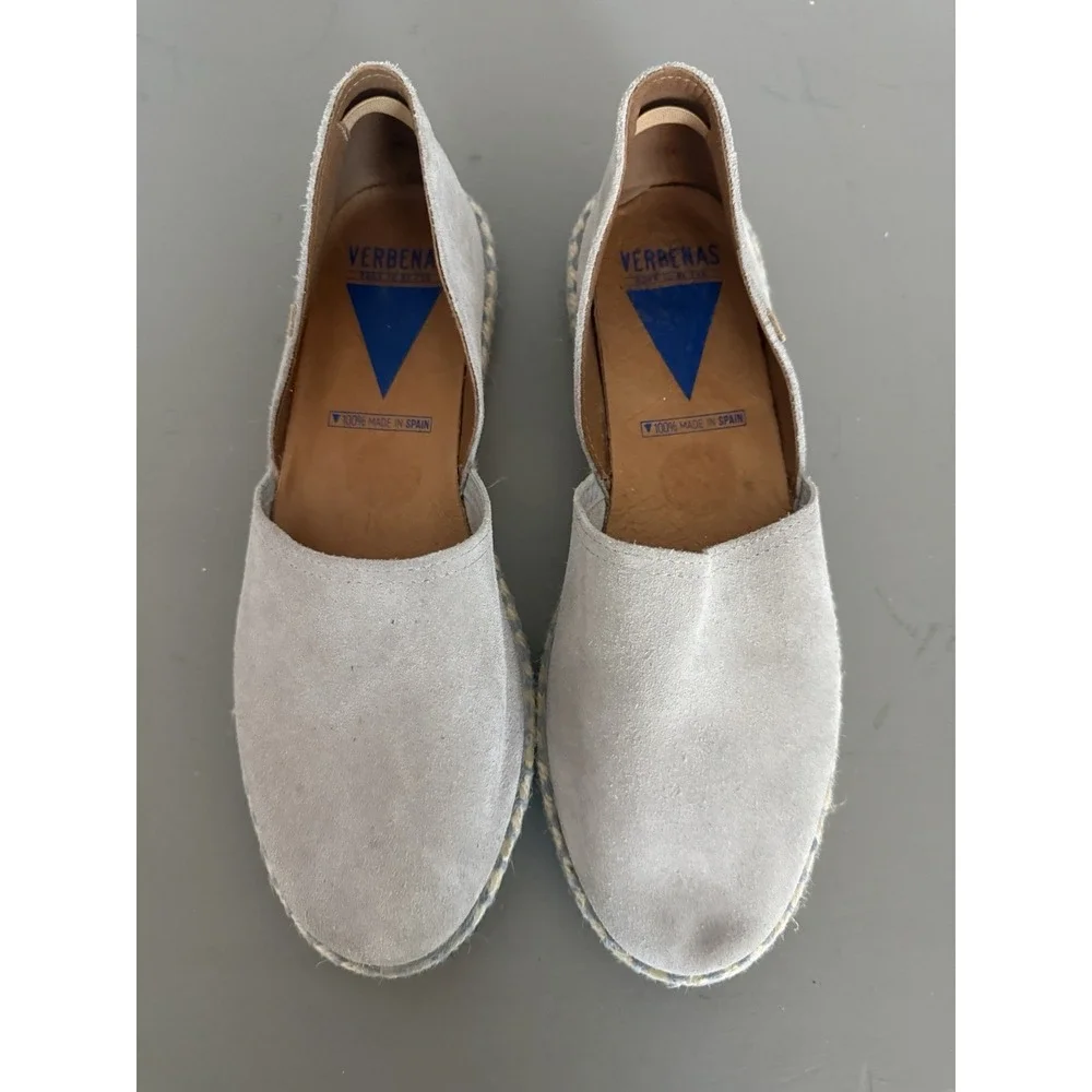 Verbenas Carmen Gray Suede Espadrilles Slip-On Shoes‎ Women's Size 9 EU 40